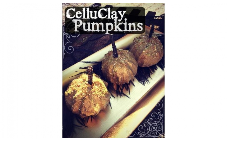 Posh Paper Mache Clay Pumpkins